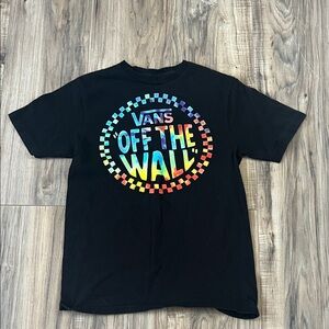 Vans Black Tee with Multicolor Logo